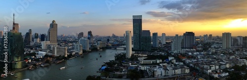Panorama river view of bangkok thailand