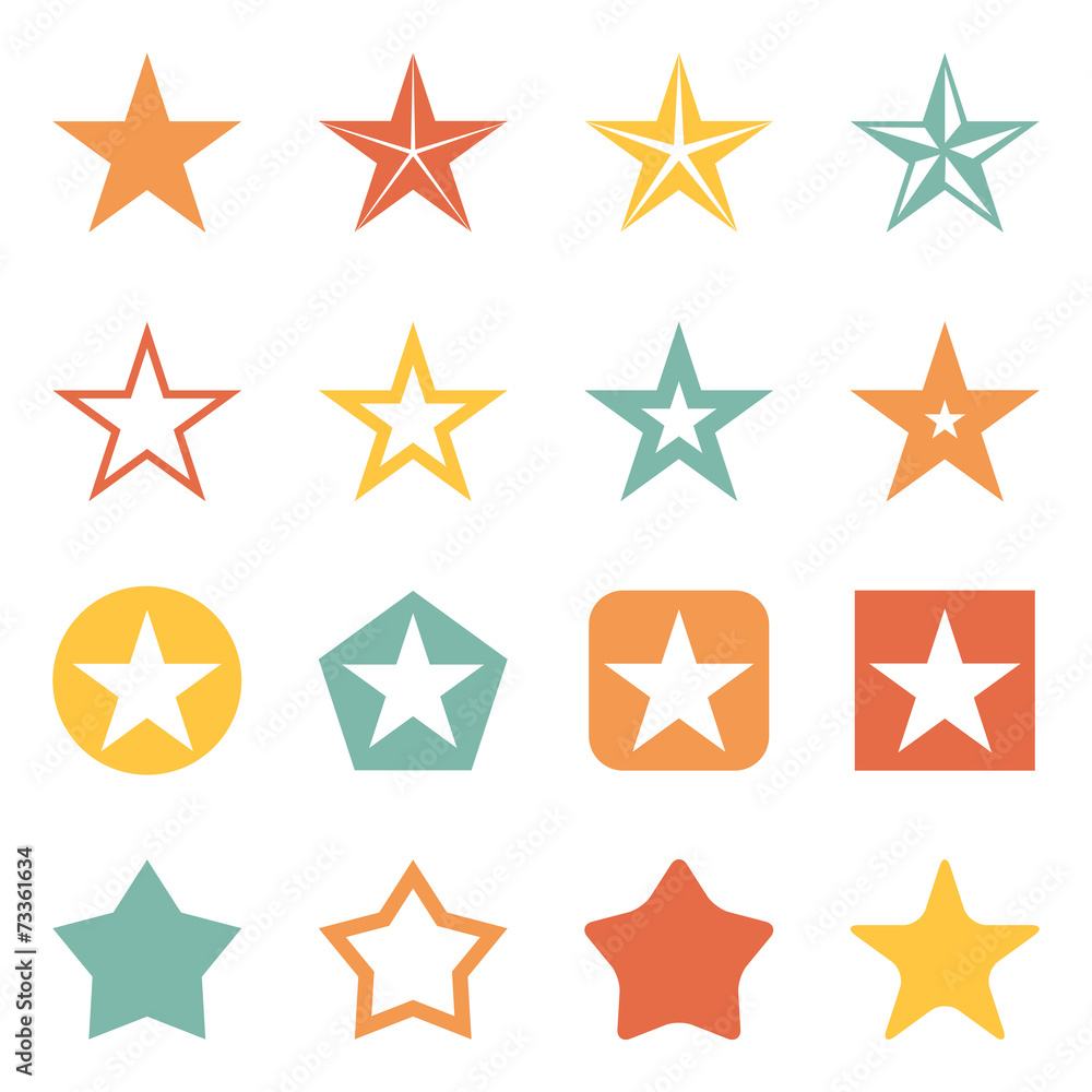 Vector Set of Star Icons Vector Set of Star Icons
