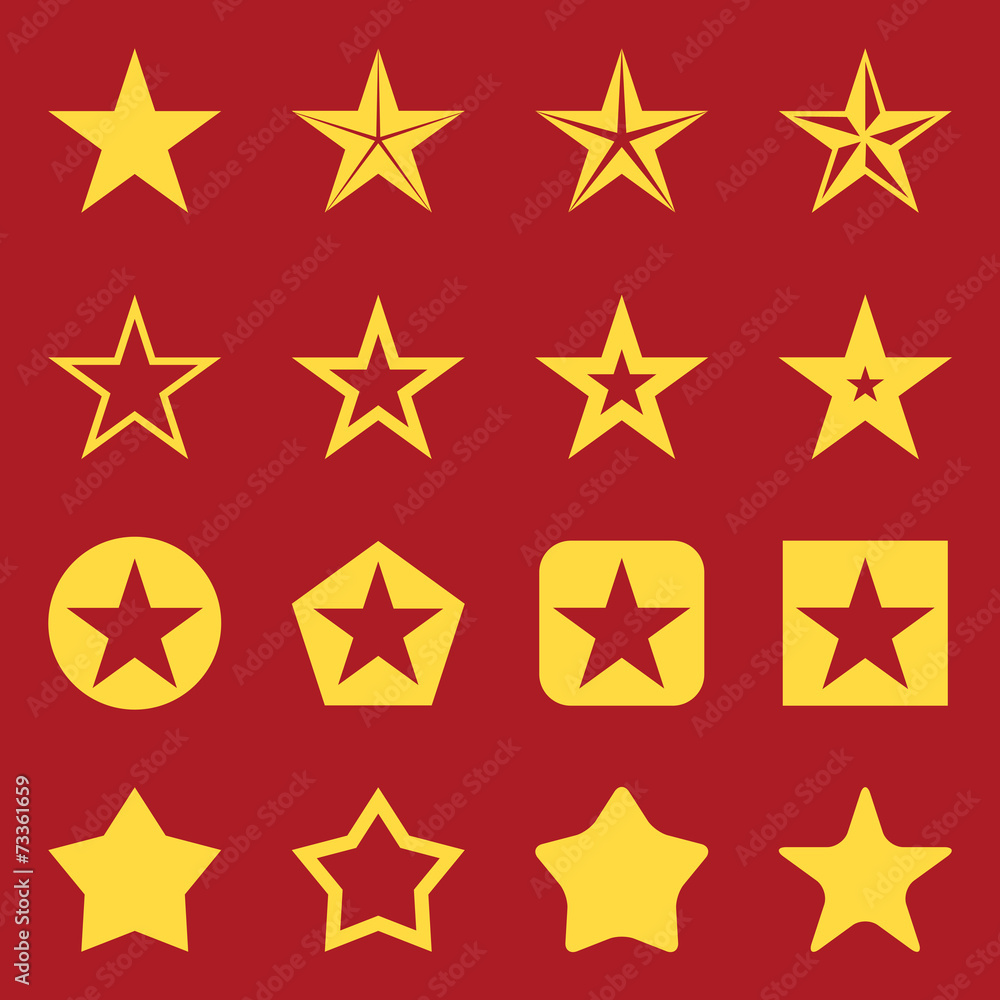 Obraz premium Vector Set of Star Icons