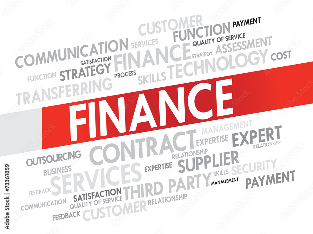 Word cloud of FINANCE related items, presentation background Stock ...