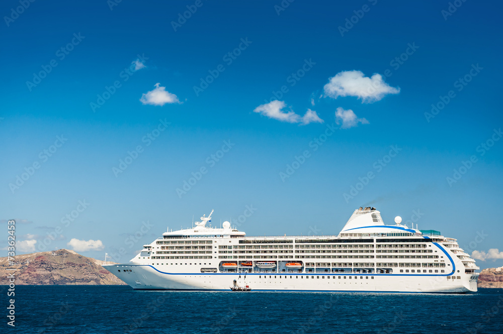 Big cruise liners near the Greek Islands