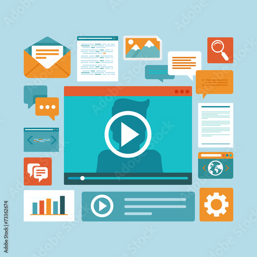 Vector e-learning concept in flat style