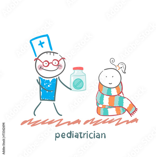 pediatrician giving medicine to a child