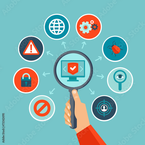 Vector internet security concept in flat style