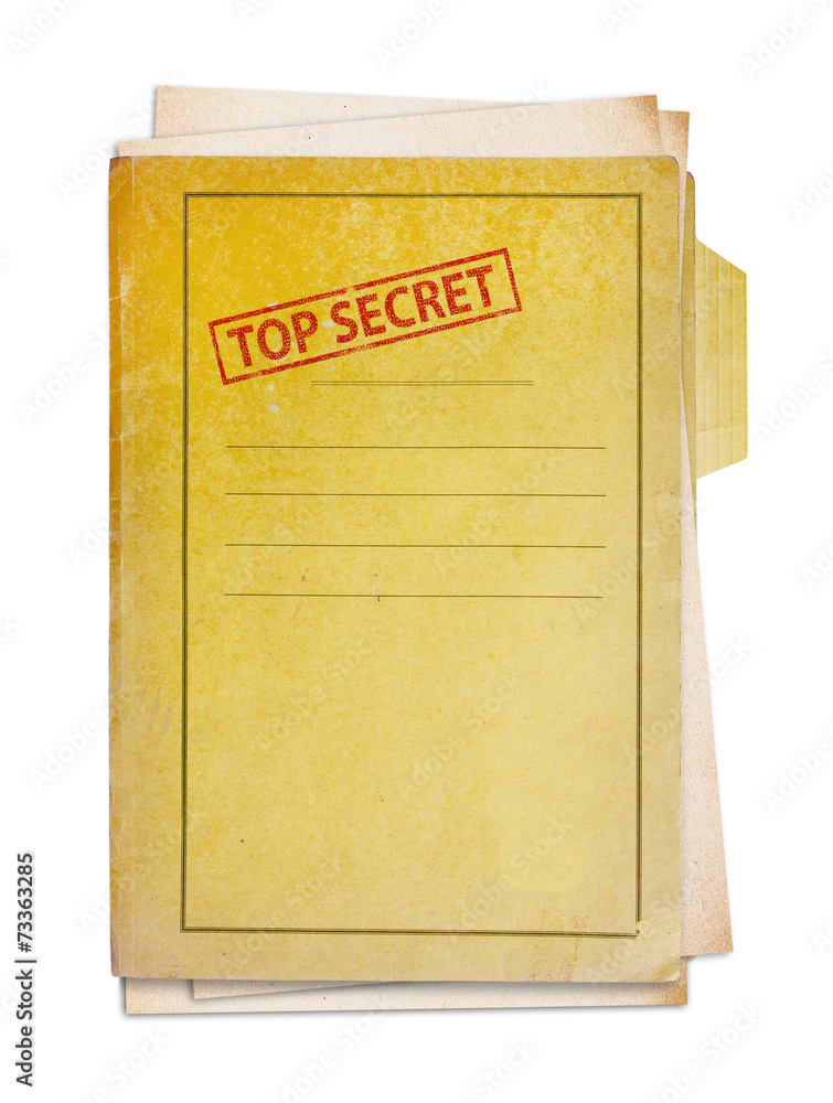 Old folder with top secret stamp. Stock Photo | Adobe Stock