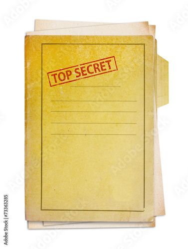 Old folder with top secret stamp.