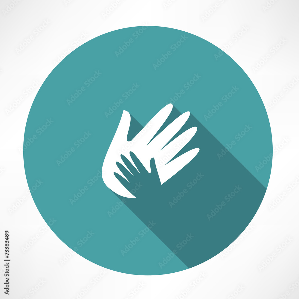 Hand holds hand icon. Hand holds hand icon.
