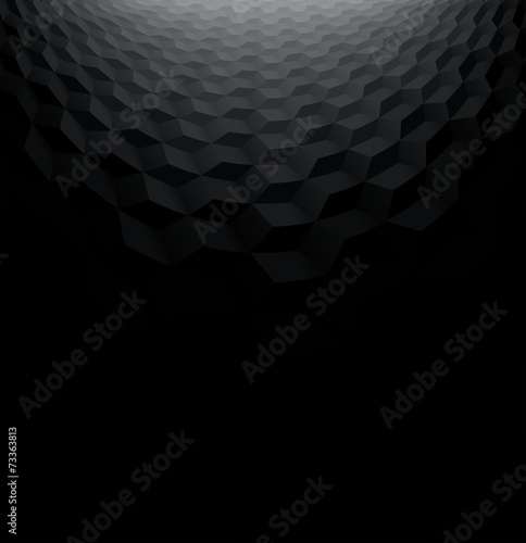 Abstract perspective black background with 3d cubes