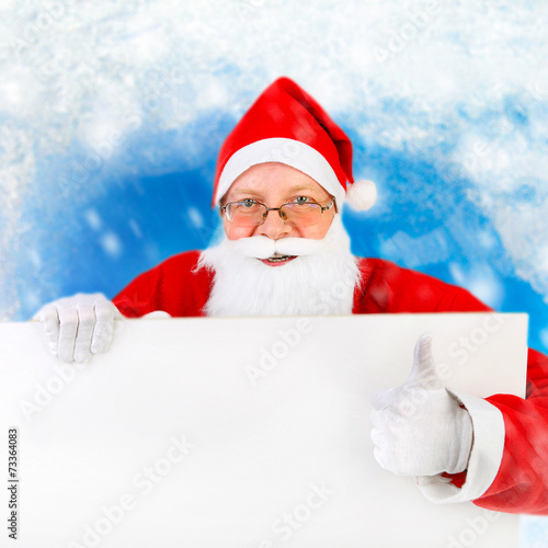 Santa Claus with Blank Board © Sabphoto