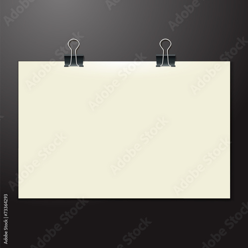 Vector template of a paper sheet on the wooden table.