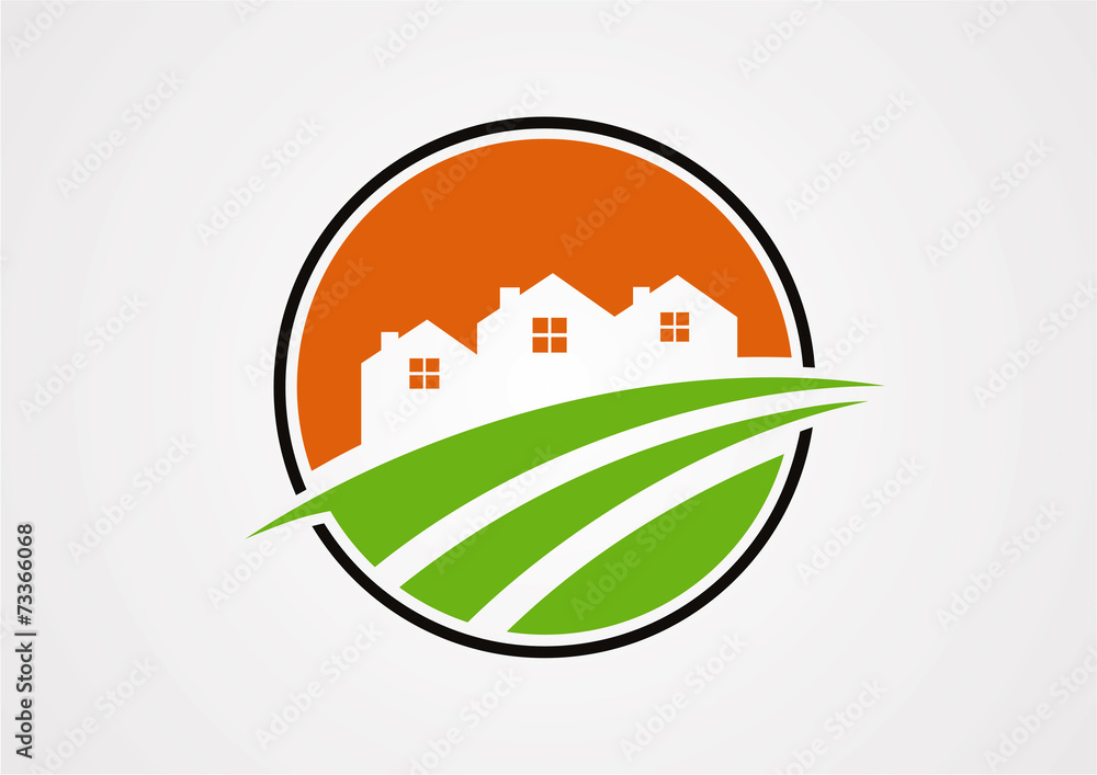 Circle real estate logo vector