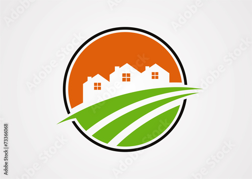 Circle real estate logo vector