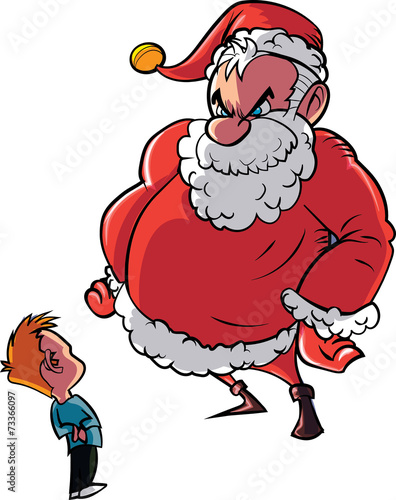 Santa scolding naughty child