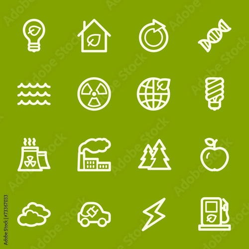 Green ecology web icons set