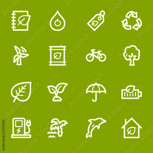 Green ecology web icons set