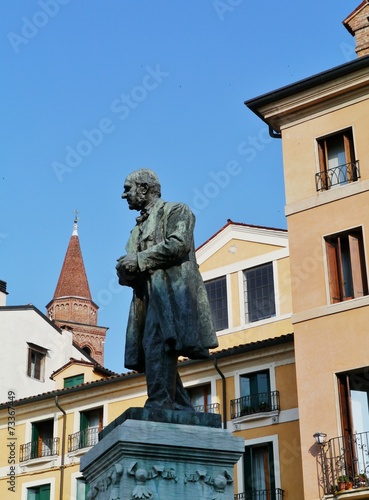 The statue of Fidele Lampertico in Vicenza in Italy photo