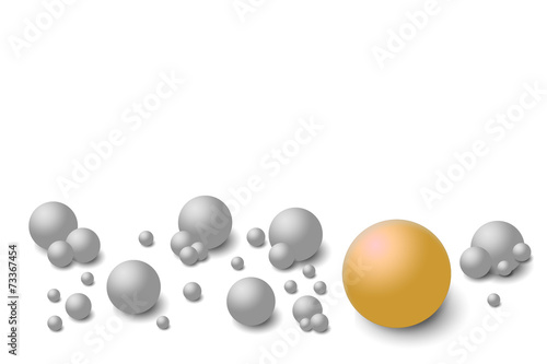 Grey balls on the white background