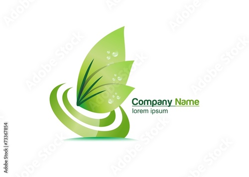 leaf, green, globe, nature, eco, plant, logo, water drop