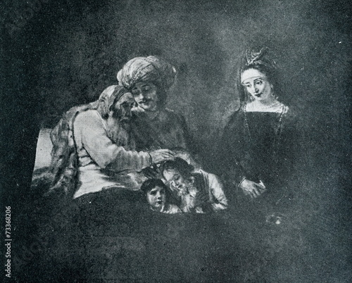 Photography Jacob Blessing the Sons of Joseph (Rembrandt, 16560