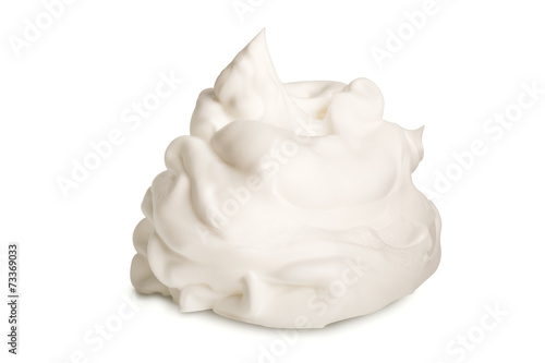 Whipped cream isolated on white background