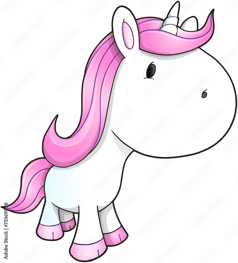 Fototapeta premium Cute Unicorn Vector Illustration Art