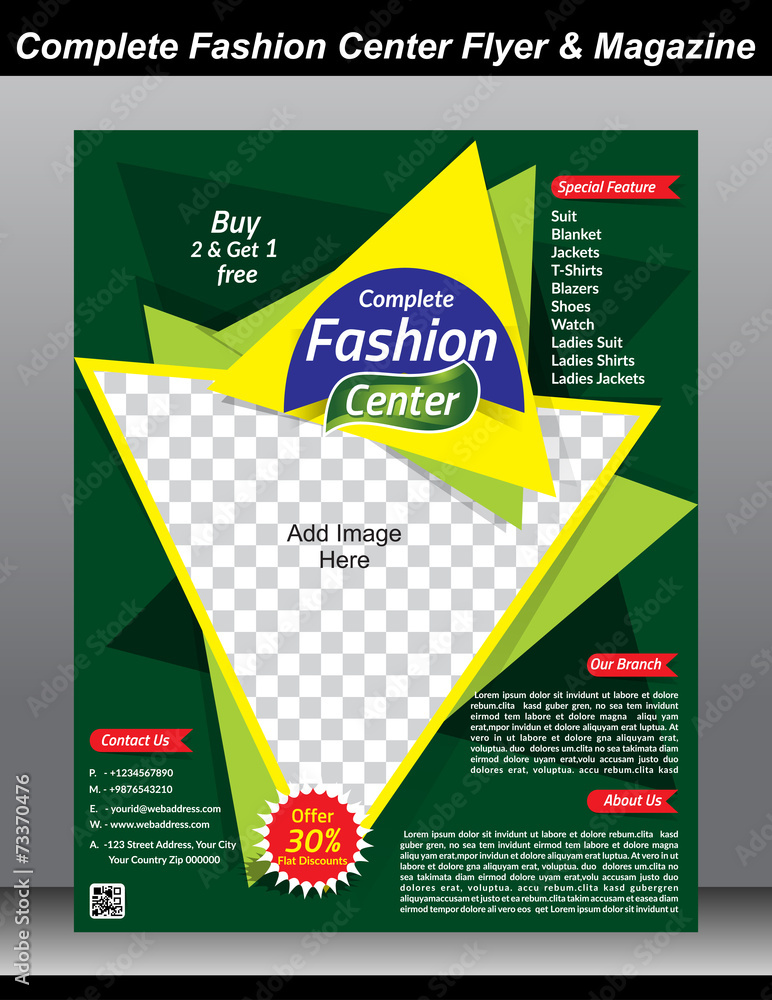 Fashion Center Flyer & Magazine Cover - obrazy, fototapety, plakaty 
