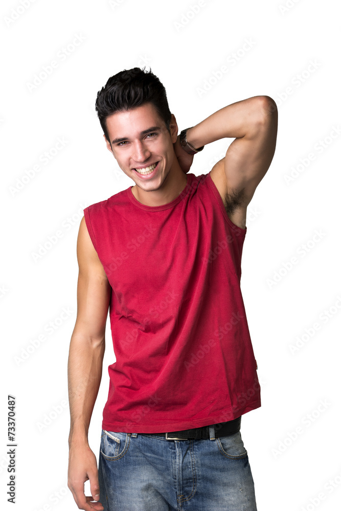 Fototapeta premium Handsome young man isolated smiling at camera