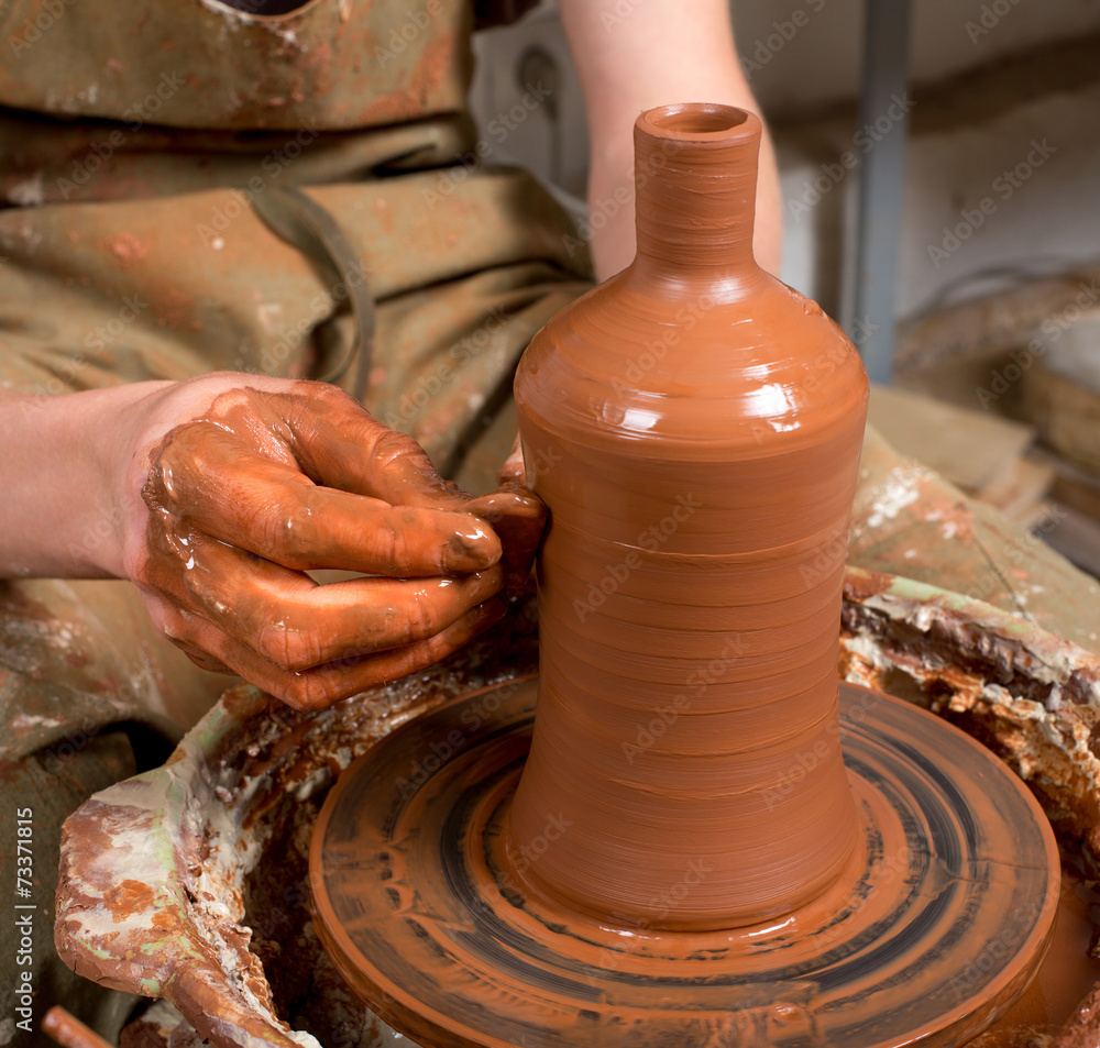 hands of a potter, creating an earthen jar hands of a potter, creating an earthen jar