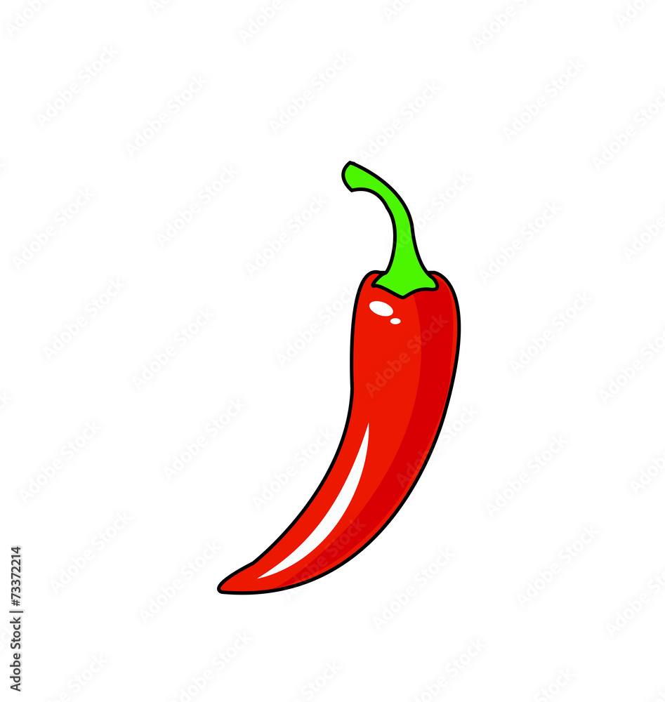 red hot chili pepper isolated on a white background red hot chili pepper isolated on a white background