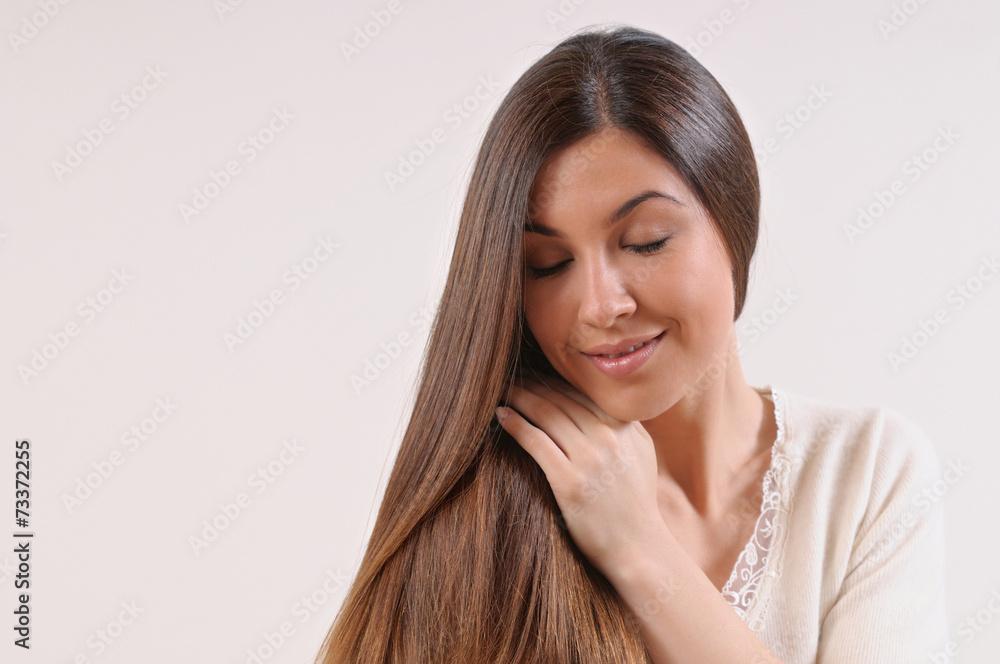 cute beautiful woman with sensitive skin and strong healthy brig cute beautiful woman with sensitive skin and strong healthy brig