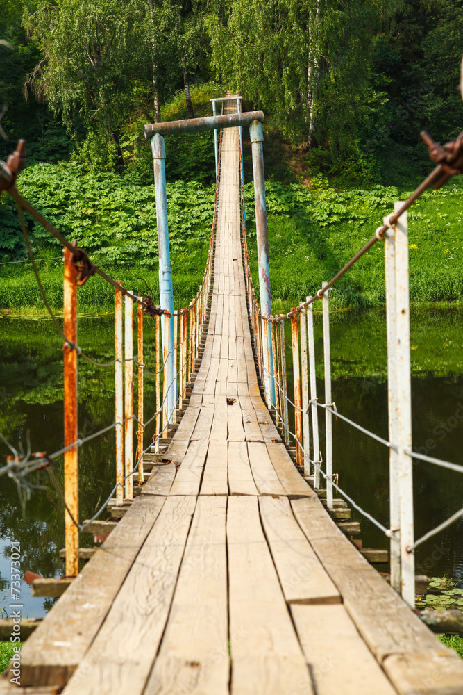 Pedestrian suspension bridge of steel Pedestrian suspension bridge of steel