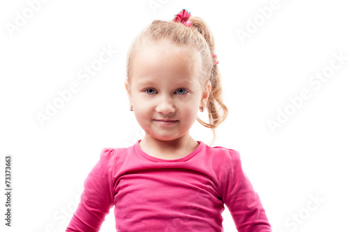 Little girl posing isolated on white