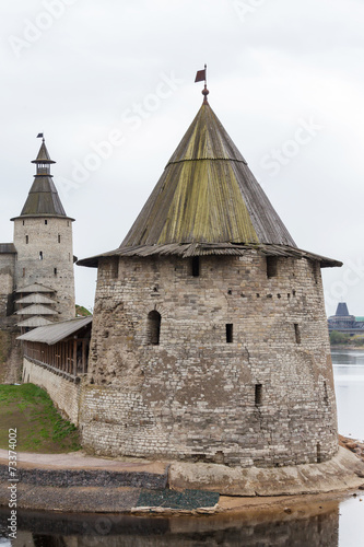 Stone tower and Pskov Kremlin