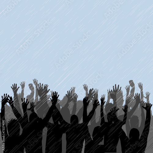 People enjoying the rain