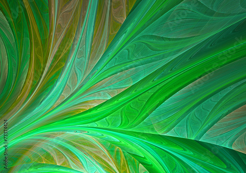 Abstract green fractal leaf #73374424