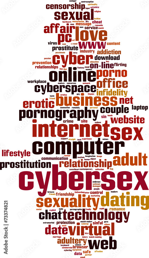Obraz premium Cybersex word cloud concept. Vector illustration