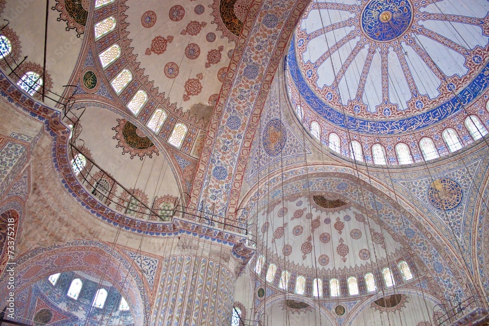 Interior of Blue mosque in Istanbul
