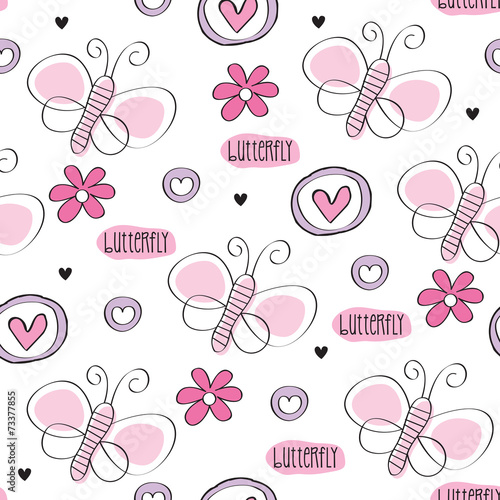 butterfly with flower pattern vector illustration