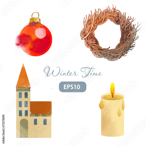 christmas winter time wreath