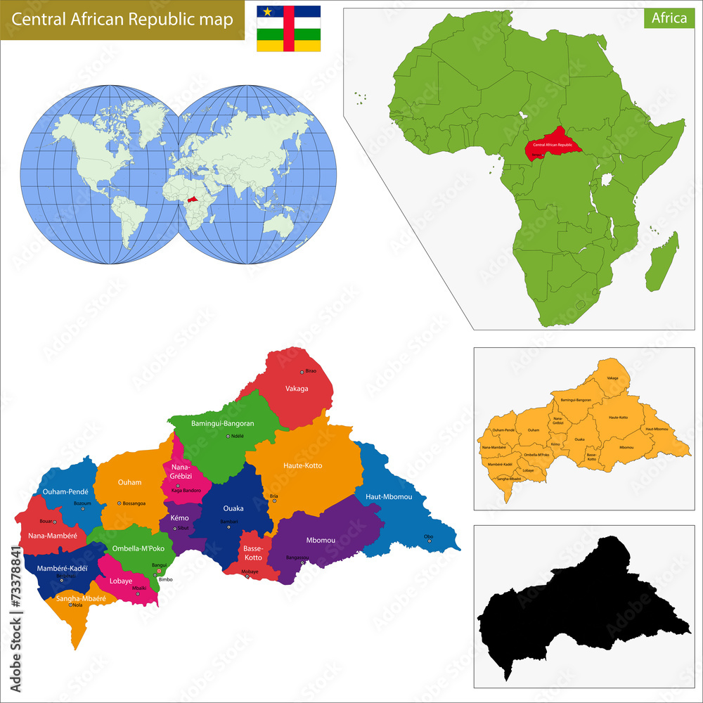 Obraz premium Central African Republic map