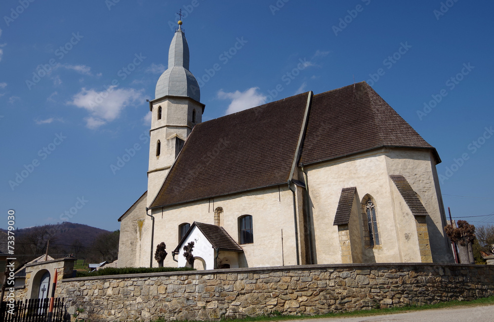 Gothic Evangelical church from the 14th century in Kocelovce.