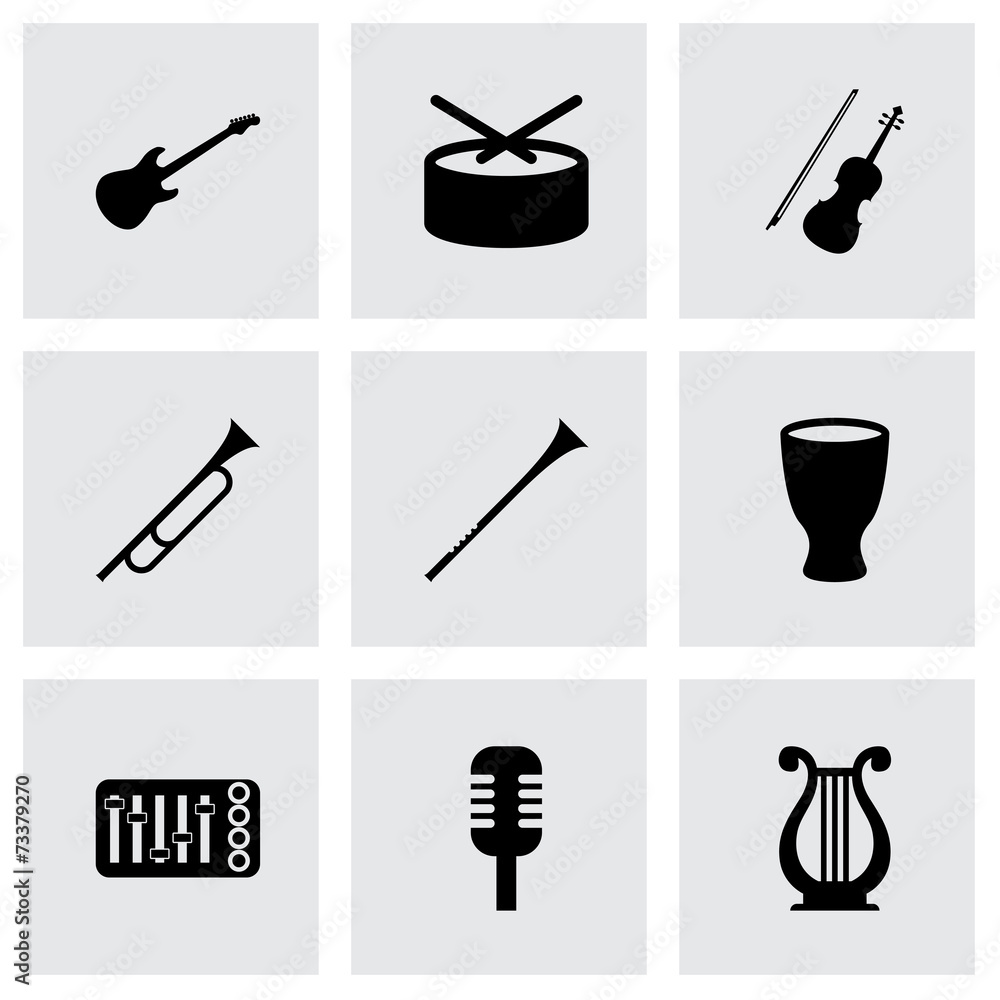 Vector music instruments icon set Vector music instruments icon set