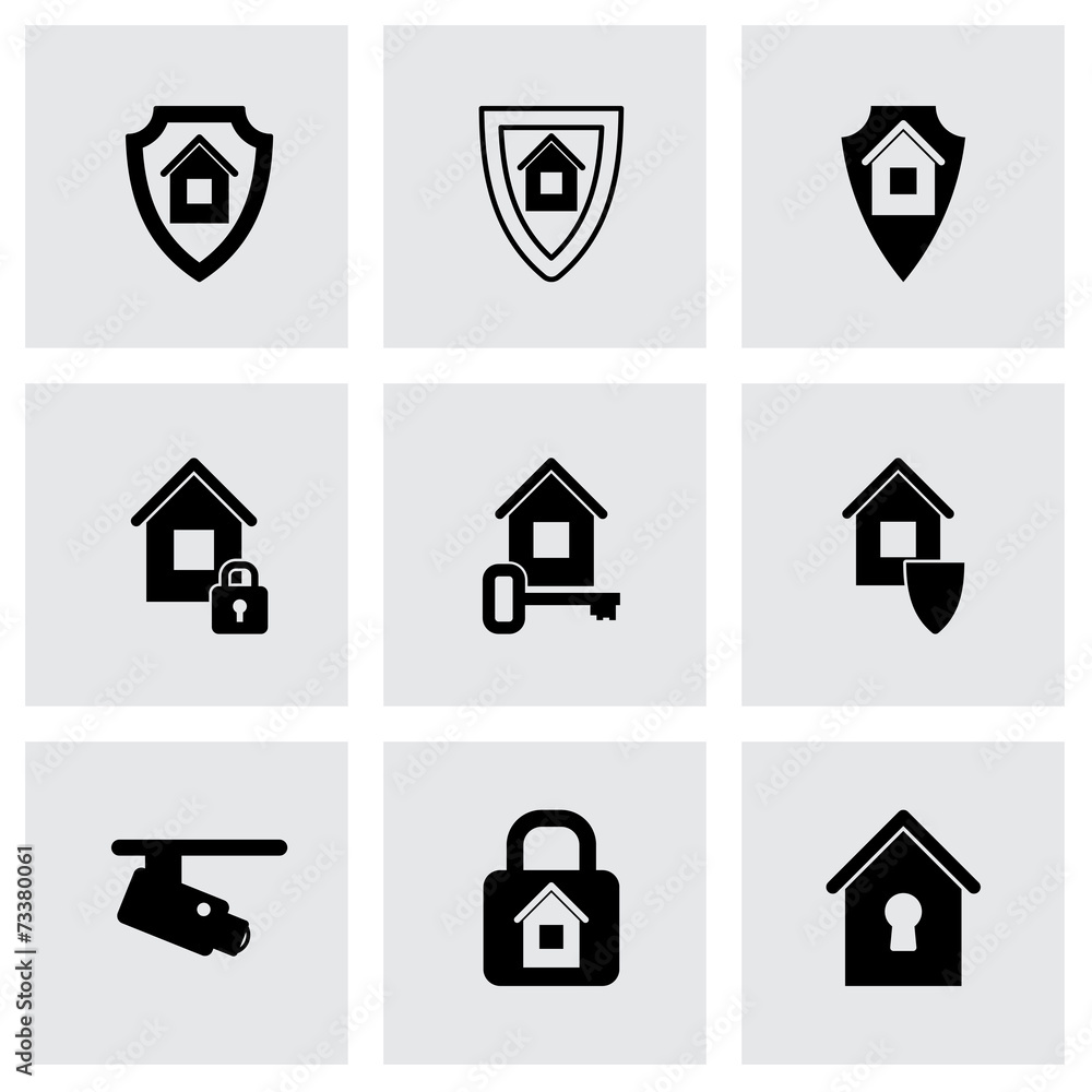 Vector home security icon set Vector home security icon set
