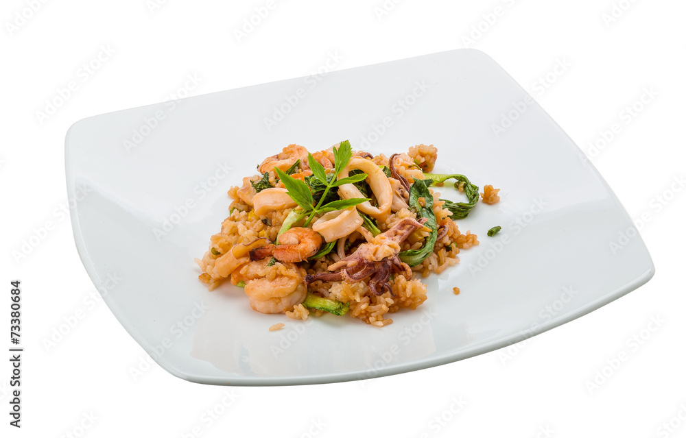 Rice with seafood