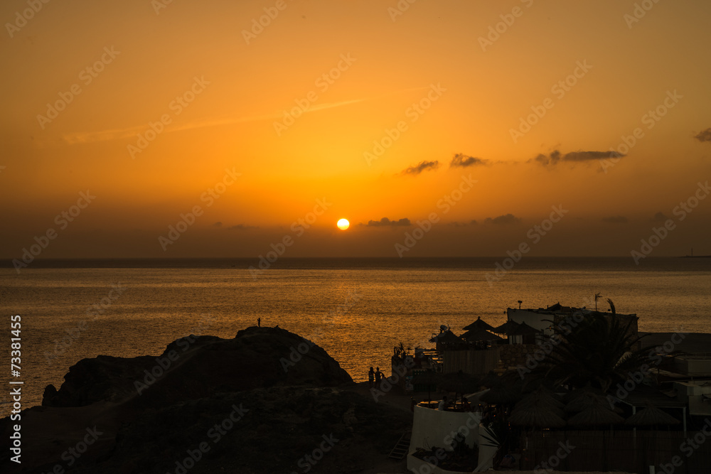 sunset sea view at Lanzarote sunset sea view at Lanzarote