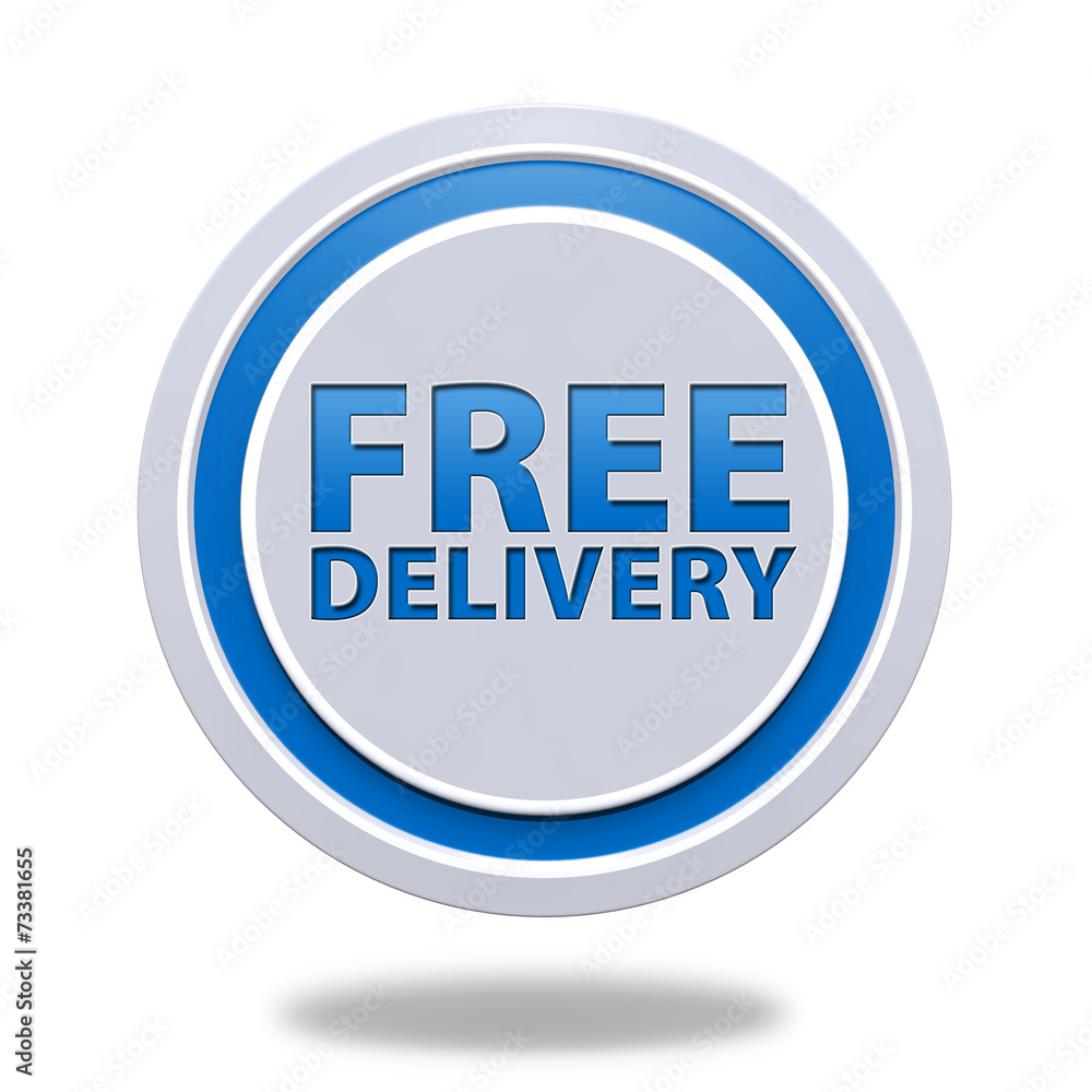 Free delivery circular icon on white background Free delivery circular icon on white background
