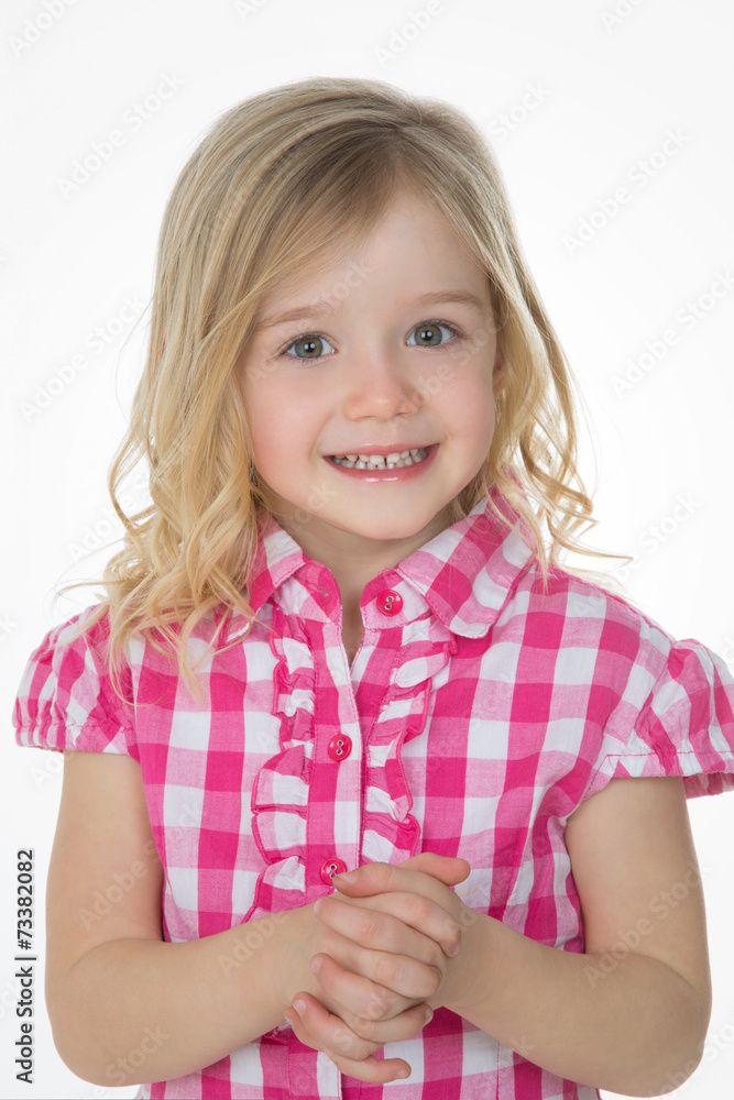 sly cute girl on white background sly cute girl on white background