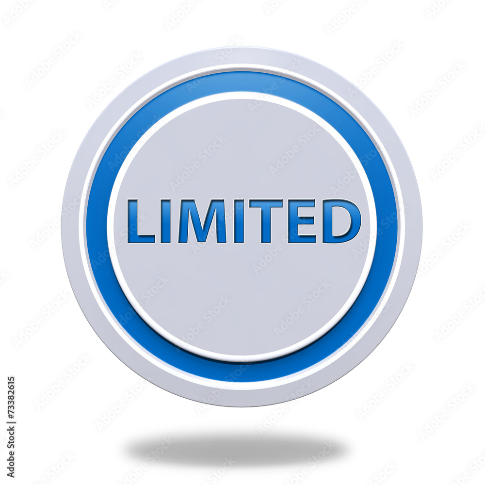 Limited circular icon on white background Limited circular icon on white background