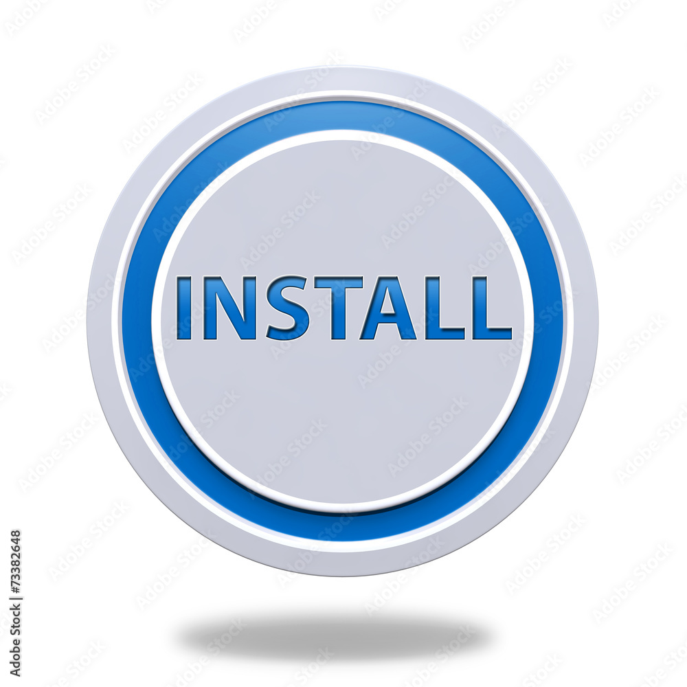 Installation circular icon on white background Installation circular icon on white background