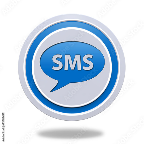 sms circular icon on white background